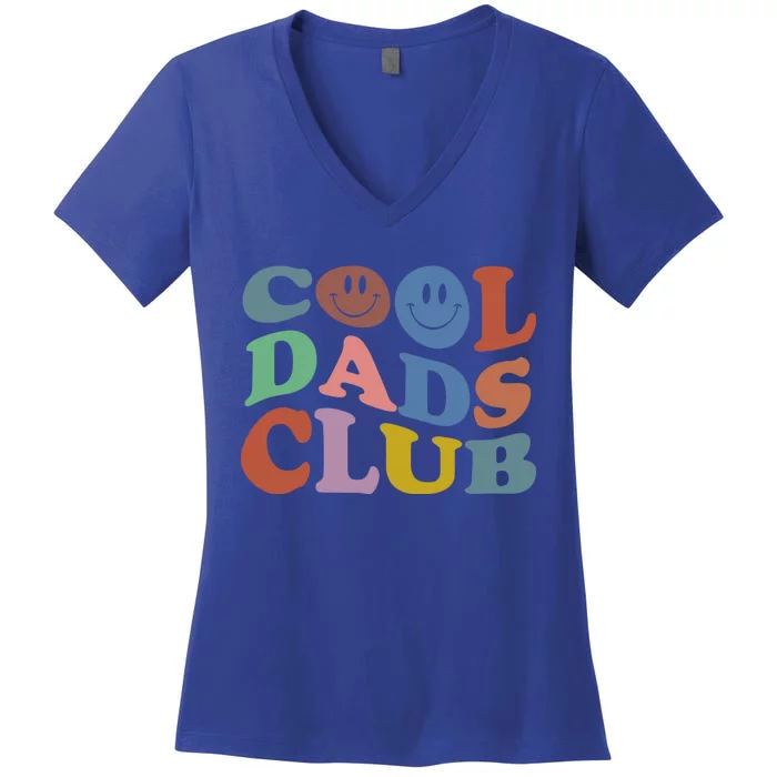 Cool Dads Club Funny Smile Colorful Fathers Day. Women's V-Neck T-Shirt