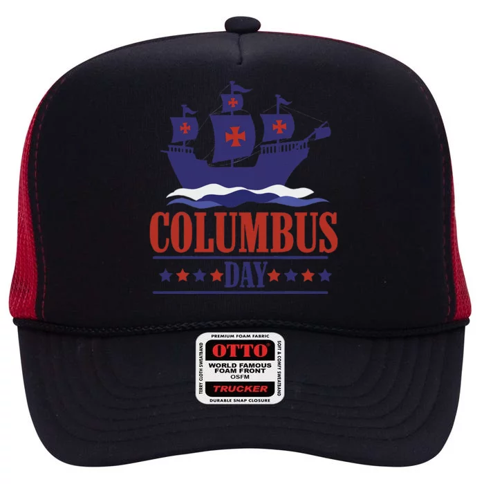 Columbus Day Christopher Columbus Italian American High Crown Mesh Trucker Hat