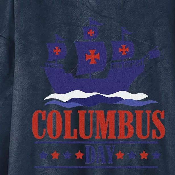 Columbus Day Christopher Columbus Italian American Hooded Wearable Blanket