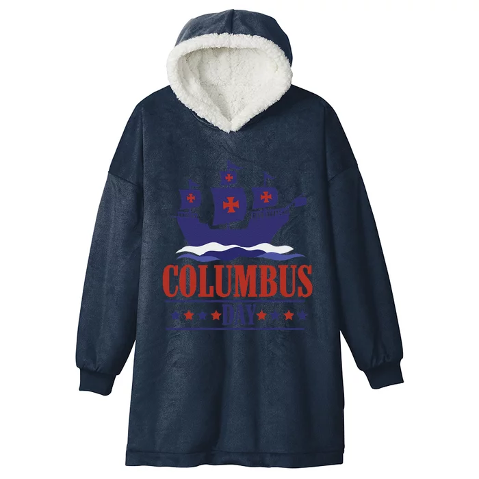 Columbus Day Christopher Columbus Italian American Hooded Wearable Blanket