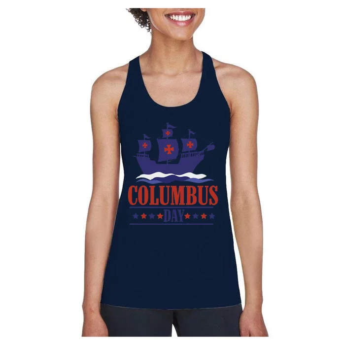 Columbus Day Christopher Columbus Italian American Women's Racerback Tank