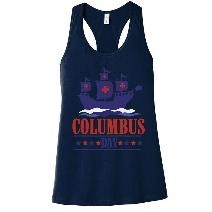 Columbus Day Christopher Columbus Italian American Women's Racerback Tank