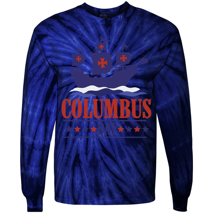 Columbus Day Christopher Columbus Italian American Tie-Dye Long Sleeve Shirt