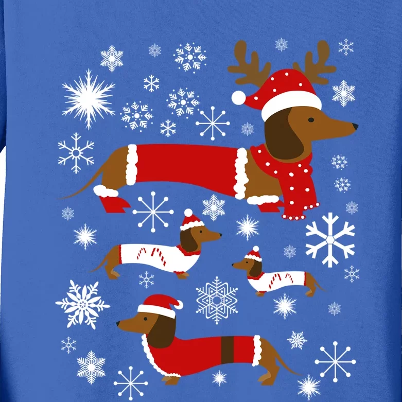 Cute Dachshund Christmas For Dog Lovers Meaningful Gift Kids Long Sleeve Shirt