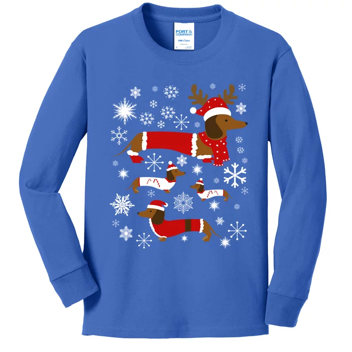 Cute Dachshund Christmas For Dog Lovers Meaningful Gift Kids Long Sleeve Shirt