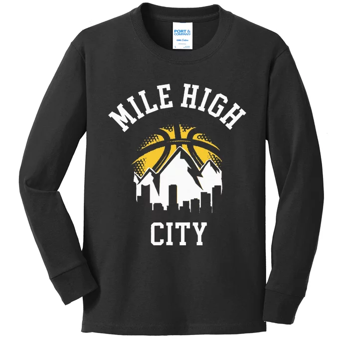 Classic Denver Colorado Mile High Denver City Kids Long Sleeve Shirt