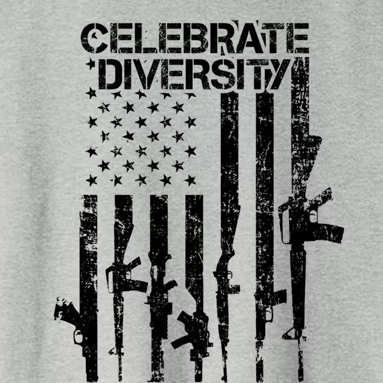 Celebrate Diversity Cute Gift Funny Guns Usa Flag Pro Gun Cute Gift Cute Gift Women's Crop Top Tee