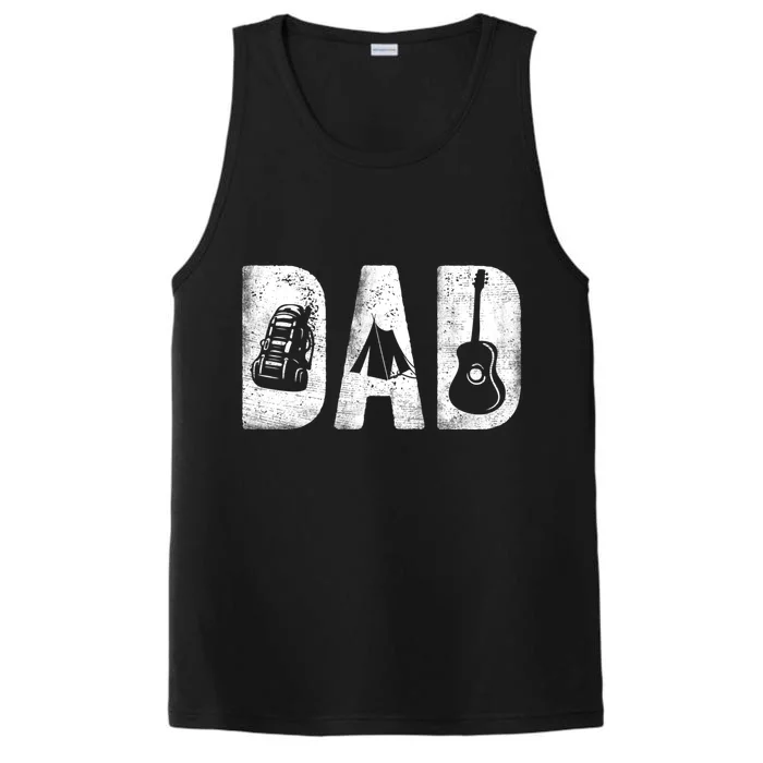 Camping Dad Classic Bold Font FatherS Day Camp Daddy Performance Tank