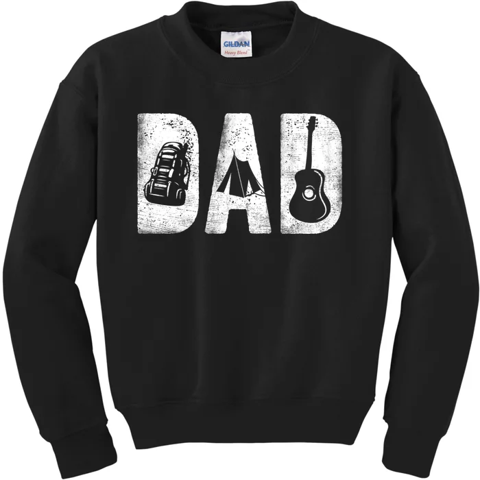 Camping Dad Classic Bold Font FatherS Day Camp Daddy Kids Sweatshirt