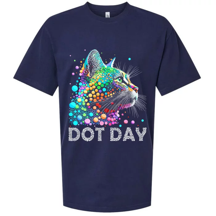 Colorful Dots Cat Lover Happy Dot Day Sueded Cloud Jersey T-Shirt