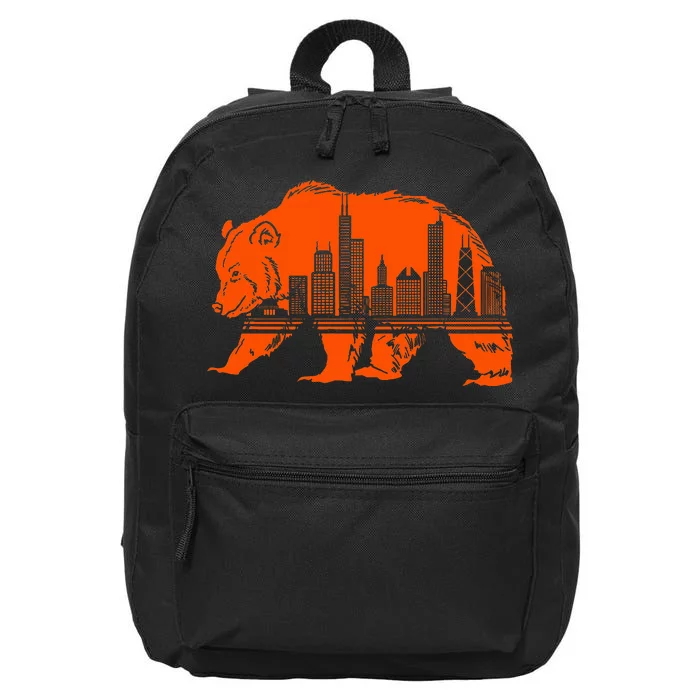 Chicago Downtown City Skyline Illinois Pride 16 in Basic Backpack