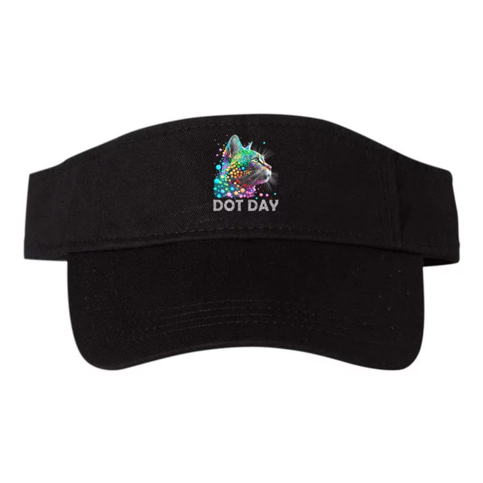 Colorful Dots Cat Lover Happy Dot Day Valucap Bio-Washed Visor