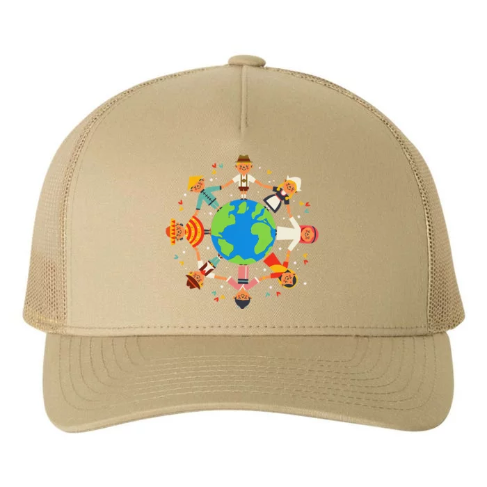 Cultural Diversity Children Around The World Earth Day Gift Yupoong Adult 5-Panel Trucker Hat