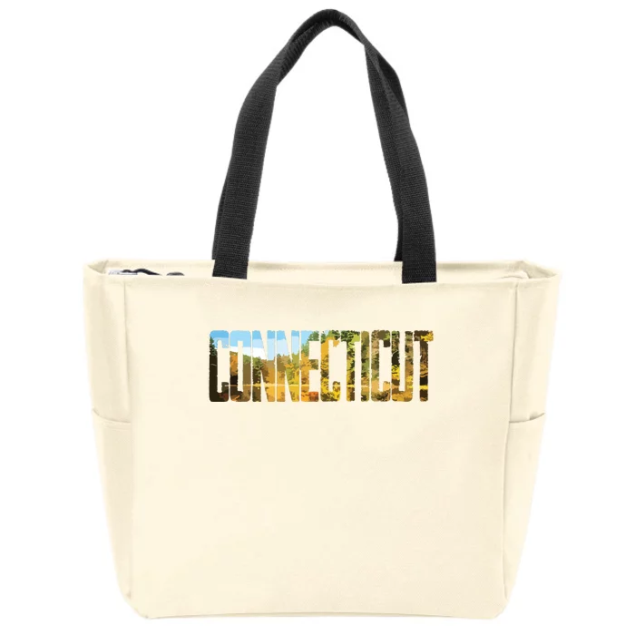 Cool Design Connecticut T Zip Tote Bag