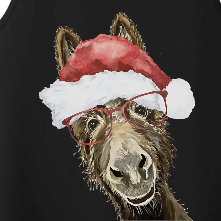 Christmas Donkey, Cute Christmas Donkey Performance Tank