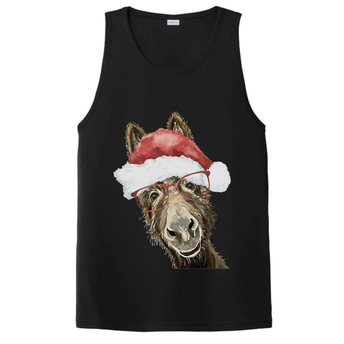 Christmas Donkey, Cute Christmas Donkey Performance Tank