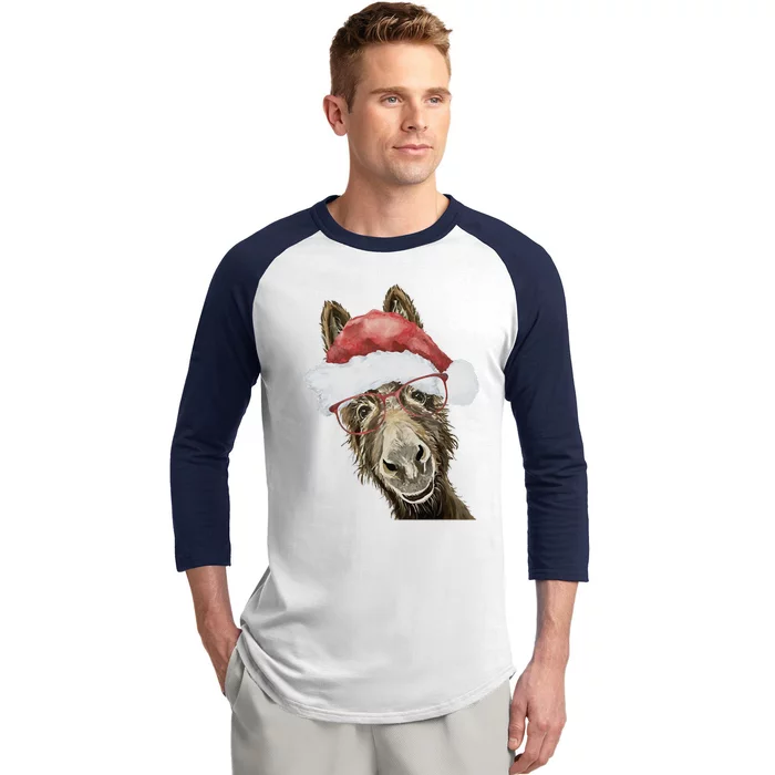 Christmas Donkey, Cute Christmas Donkey Baseball Sleeve Shirt