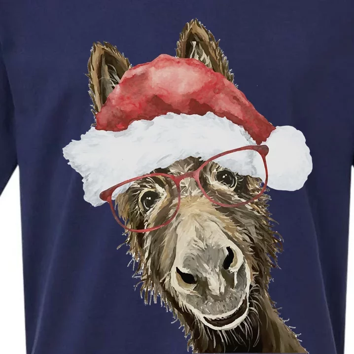 Christmas Donkey, Cute Christmas Donkey Sueded Cloud Jersey T-Shirt