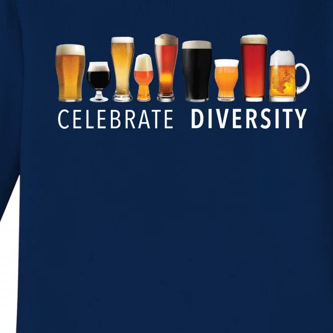 Celebrate Diversity Craft Beer Ing Cool Gift Meaningful Gift Baby Long Sleeve Bodysuit