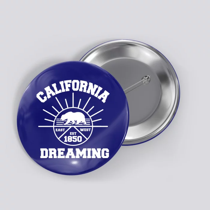 California Dreaming California State Flag Bear Gift Cool Beach Cute Gift Button