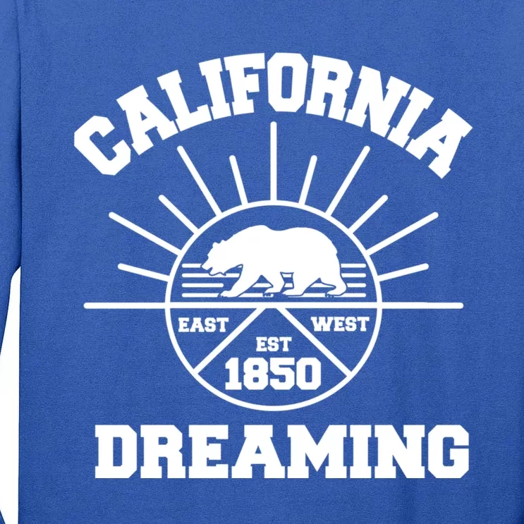 California Dreaming California State Flag Bear Gift Cool Beach Cute Gift Tall Long Sleeve T-Shirt