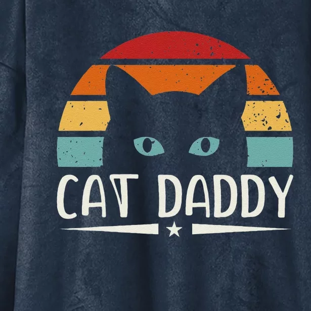 Cat Daddy Cute Cats Lover For Dad Hooded Wearable Blanket