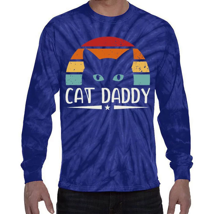 Cat Daddy Cute Cats Lover For Dad Tie-Dye Long Sleeve Shirt