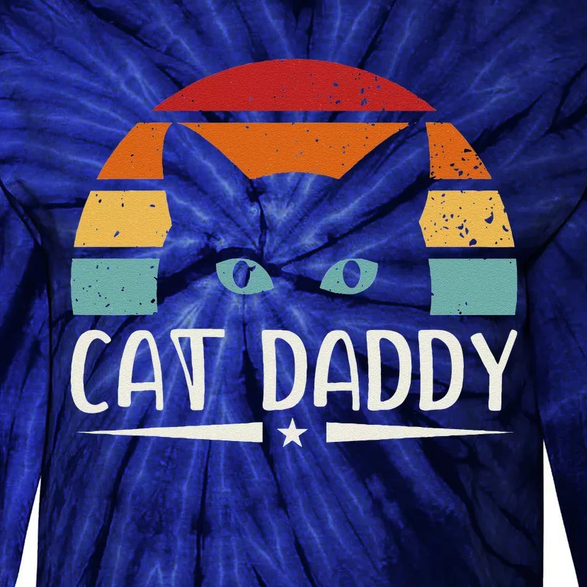 Cat Daddy Cute Cats Lover For Dad Tie-Dye Long Sleeve Shirt