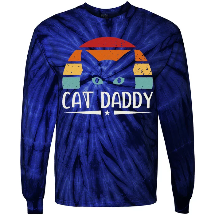 Cat Daddy Cute Cats Lover For Dad Tie-Dye Long Sleeve Shirt