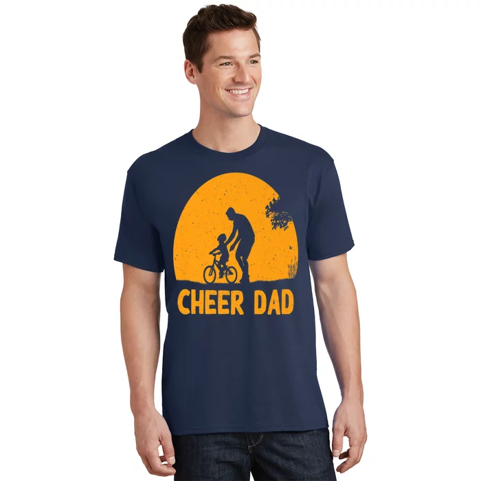 Cheer Dad Cheerleading American Flag Fathers Day Cheerleader T-Shirt