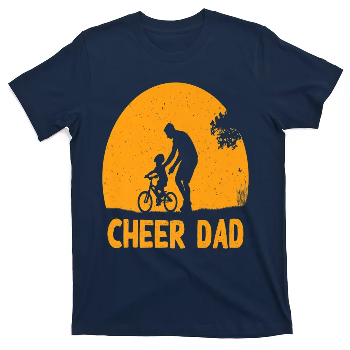 Cheer Dad Cheerleading American Flag Fathers Day Cheerleader T-Shirt