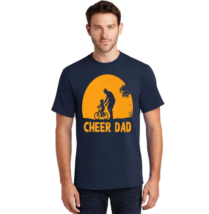 Cheer Dad Cheerleading American Flag Fathers Day Cheerleader Tall T-Shirt