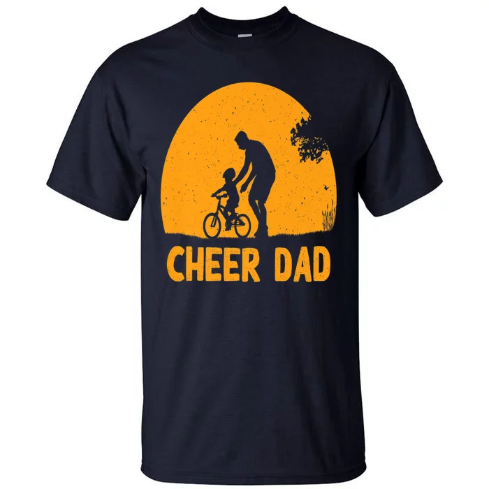 Cheer Dad Cheerleading American Flag Fathers Day Cheerleader Tall T-Shirt