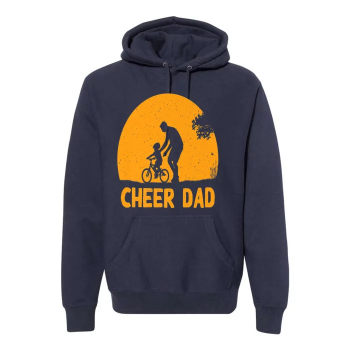 Cheer Dad Cheerleading American Flag Fathers Day Cheerleader Premium Hoodie