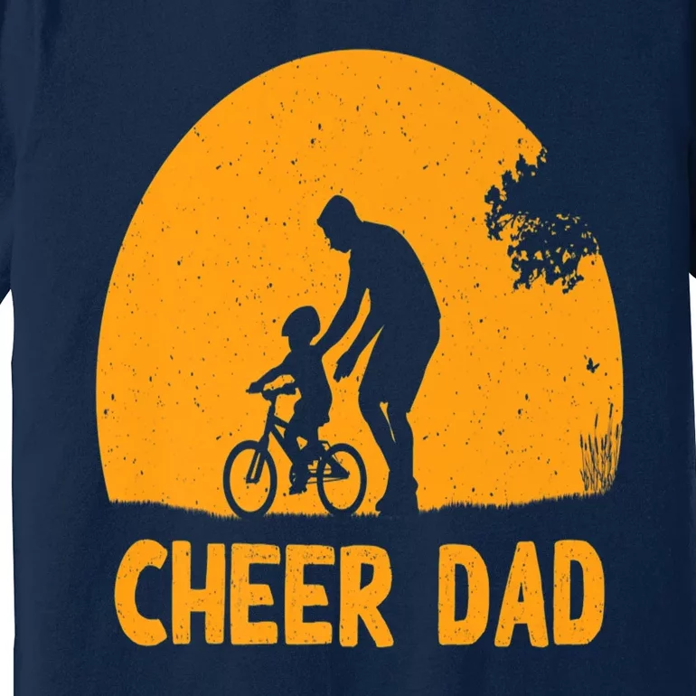 Cheer Dad Cheerleading American Flag Fathers Day Cheerleader Premium T-Shirt