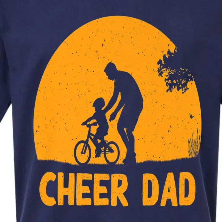 Cheer Dad Cheerleading American Flag Fathers Day Cheerleader Sueded Cloud Jersey T-Shirt