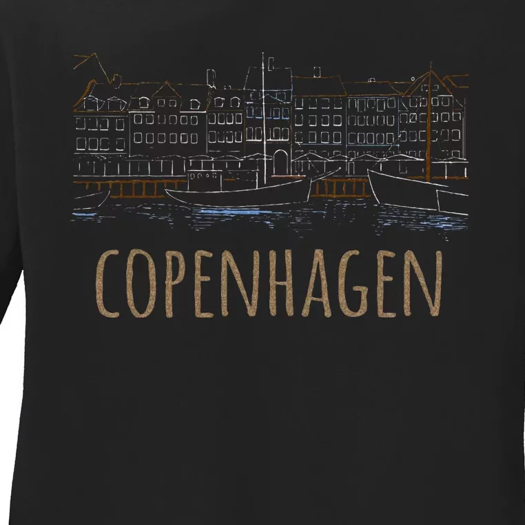 Copenhagen Denmark Ladies Long Sleeve Shirt