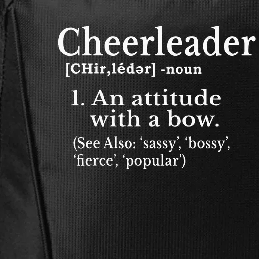 Cheerleader Definition Cheer Flyer Gifts Cheerleaders City Backpack