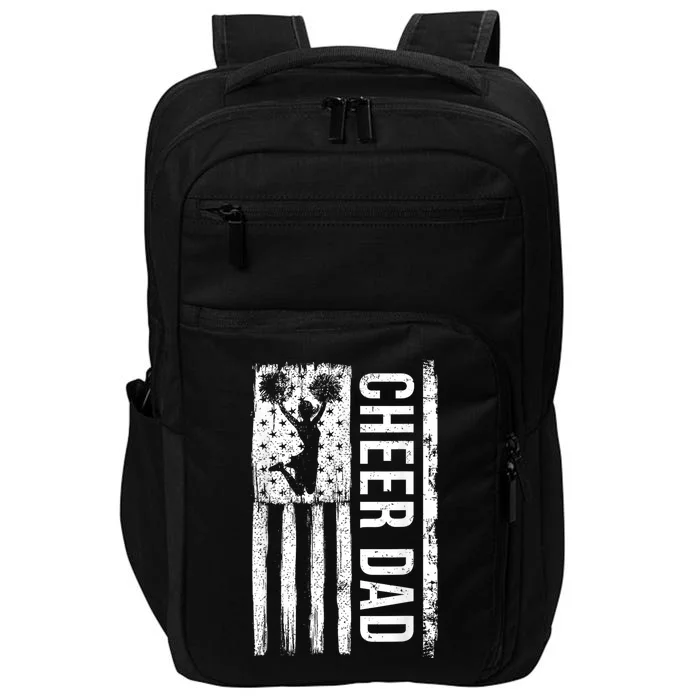 Cheer Dad Cheerleading American Flag Fathers Day Cheerleader Impact Tech Backpack