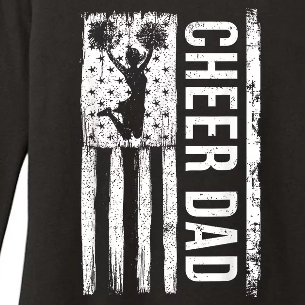 Cheer Dad Cheerleading American Flag Fathers Day Cheerleader Womens CVC Long Sleeve Shirt