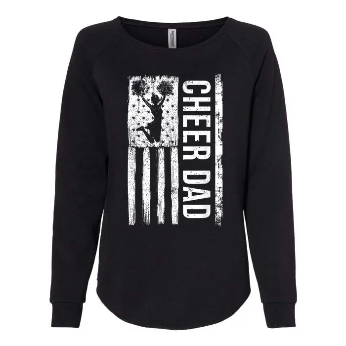 Cheer Dad Cheerleading American Flag Fathers Day Cheerleader Womens California Wash Sweatshirt