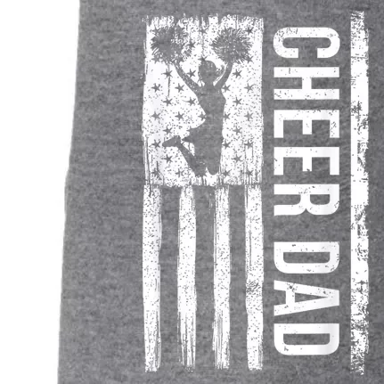 Cheer Dad Cheerleading American Flag Fathers Day Cheerleader Doggie 3-End Fleece Hoodie