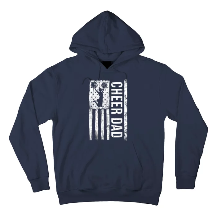 Cheer Dad Cheerleading American Flag Fathers Day Cheerleader Hoodie