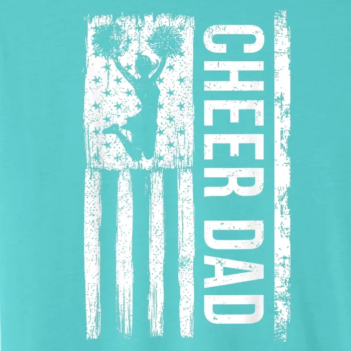 Cheer Dad Cheerleading American Flag Fathers Day Cheerleader ChromaSoft Performance T-Shirt