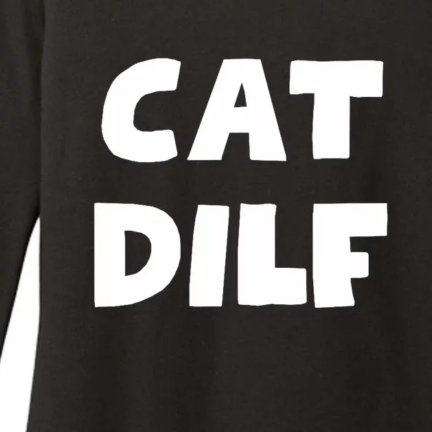 Cat Dilf Cat Funny Adult Humor Sarcastic Womens CVC Long Sleeve Shirt