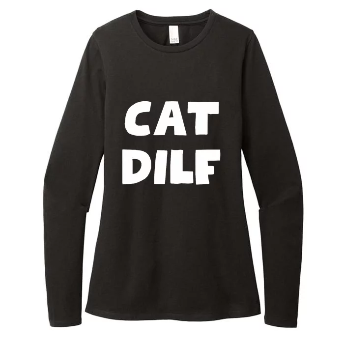 Cat Dilf Cat Funny Adult Humor Sarcastic Womens CVC Long Sleeve Shirt