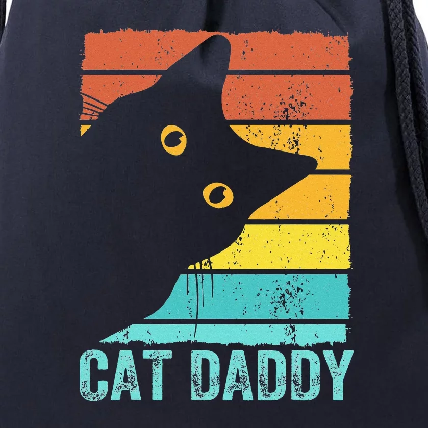 Cat Daddy Cute Cats Lover For Dad Grandpa Drawstring Bag