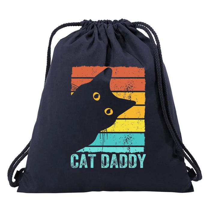 Cat Daddy Cute Cats Lover For Dad Grandpa Drawstring Bag