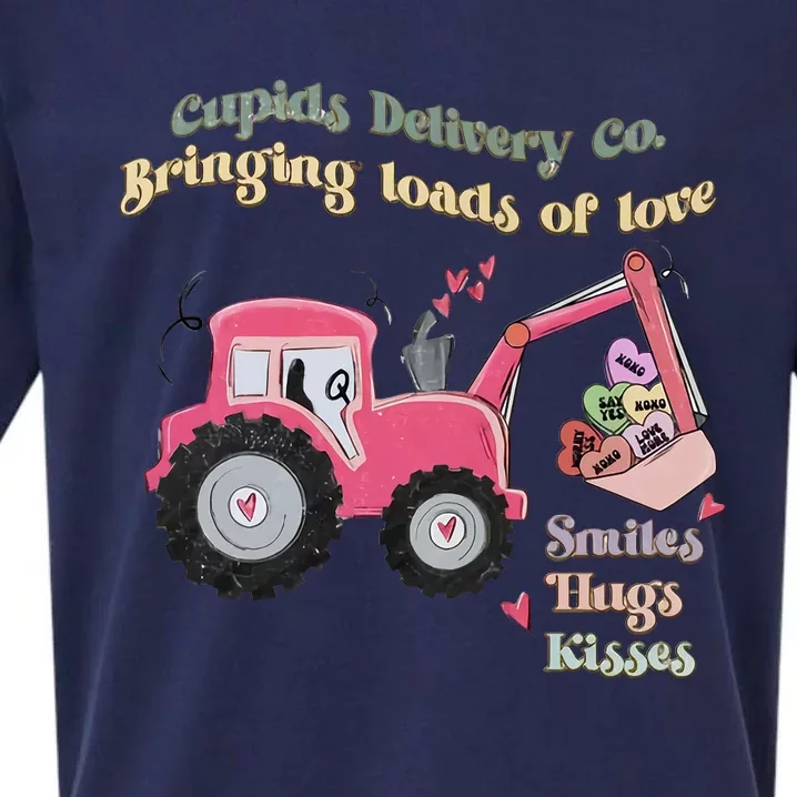 Cupid's Delivery Co Brings Loads Of Love Valentine's Day Excavator Sueded Cloud Jersey T-Shirt