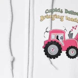 Cupid's Delivery Co Brings Loads Of Love Valentine's Day Excavator Full Zip Hoodie